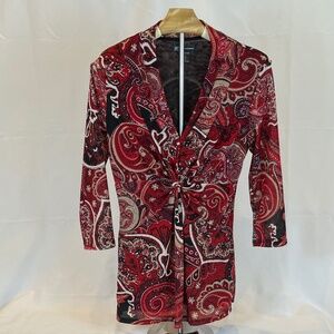 INC International Concepts Paisley Twist Front Top Size Small